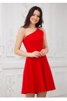 Короткое красное платье на одно плечо Stellato